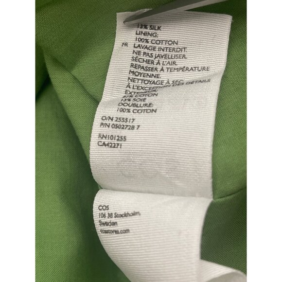 COS Women Green Fit and Flare Silk / Cotton Blend Dress With Pockets Size 2 - Picture 10 of 10